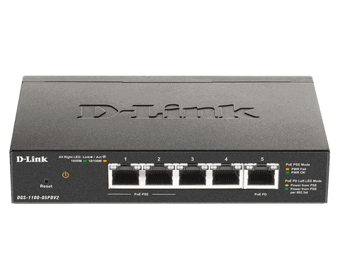 D-LINK DGS-1100-05PDV2 – SWITCH SMART MANAGED GIGABIT POE 5 CỔNG