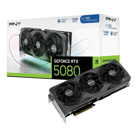 PNY GeForce RTX 5080 16GB ARGB Overclocked Triple Fan VCG508016TFXPB1-O – Card đồ họa cao cấp