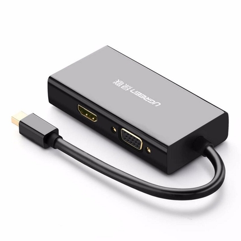 Cáp chuyển đổi 3 trong 1 Mini displayport to HDMI / VGA / DVI hỗ trợ 4k*2k Ugreen 20418 | Hàng chính hãng