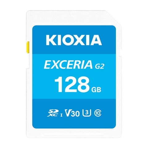 Thẻ nhớ KIOXIA EXCERIA G2 128GB LNEX2L128GG4 – SDXC UHS-I U3 V30, hỗ trợ quay 4K