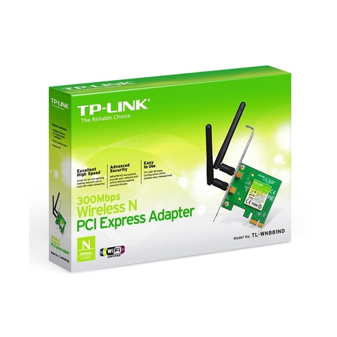 Card mạng không dây PCI Express TP-Link TL-WN881ND Wireless N300Mbps | Hàng chính hãng