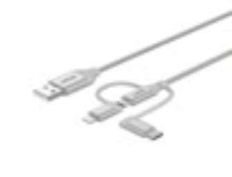 Cáp USB 2.0->Lightning+Micro+Type-C 1m UNITEK Y-C 4036ARG | Hàng chính hãng