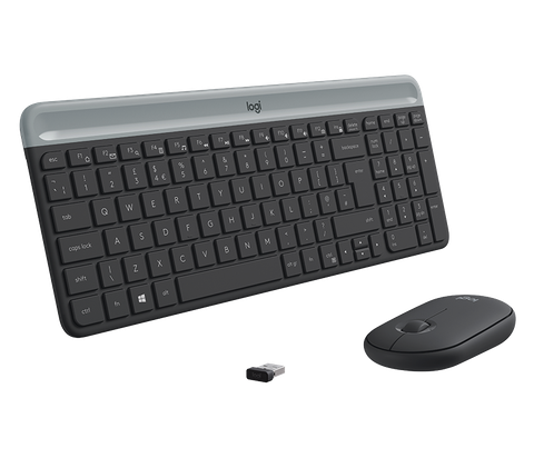 (M&KB) LOGITECH MK470 SLIM WIRELESS/ĐEN/TRẮNG