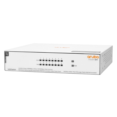 Switch Aruba Instant On 1430 8G Class4 PoE 64W (R8R46A) | Hàng chính hãng