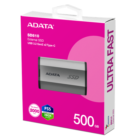 ADATA SD810 500GB – SSD di động USB 3.2 Gen2x2 SD810-500G-CBK