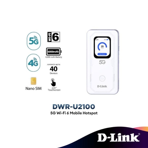 D-Link DWR-U2100 – Bộ phát WiFi 5G di động Wi-Fi 6 AX900