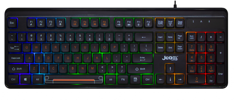 Bàn phím gaming có dây màu đen JEDEL K31 – 104 phím, đèn LED RGB, BH24T