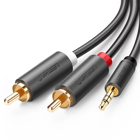 Cáp chuyển 3.5mm 1,5M sang 2 đầu hoa sen RCA chính hãng Ugreen 10511 | Hàng chính hãng