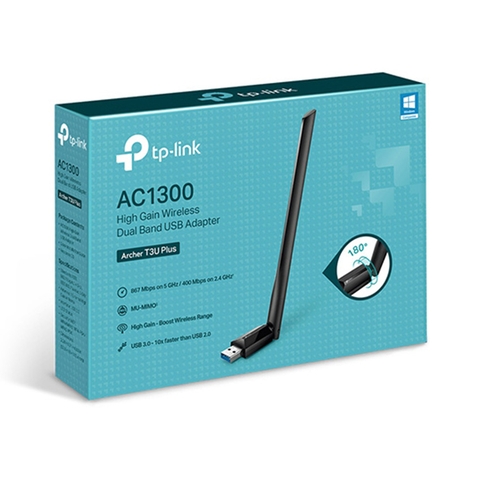 Card mạng không dây USB TP-Link Archer T3U Plus AC1300 | Hàng chính hãng