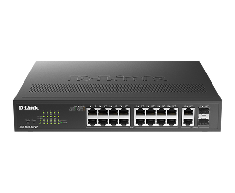 D-LINK DGS-1100-18PV2 – SWITCH GIGABIT POE+ SMART MANAGED 18 CỔNG