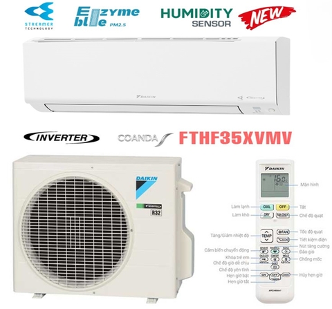 Điều hòa Daikin 2 chiều 12000BTU inverter gas R32 FTHF35XVMV Mới 2024 | Hàng chính hãng