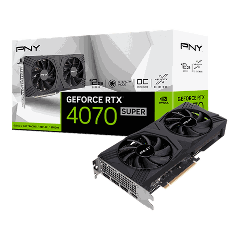 PNY GeForce RTX 4070 SUPER 12GB VERTO Overclocked Dual Fan VCG4070S12DFXPB1-O