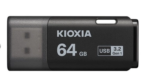 USB KIOXIA TransMemory U301 LU301K064GG4 64GB Black – USB 3.2 Gen 1