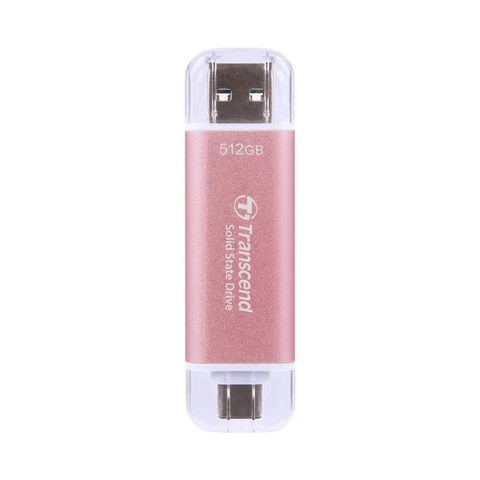 Ổ cứng SSD Box Transcend 512GB USB 10Gbps Type C/A (ESD310C) (PINK) | Hàng chính hãng