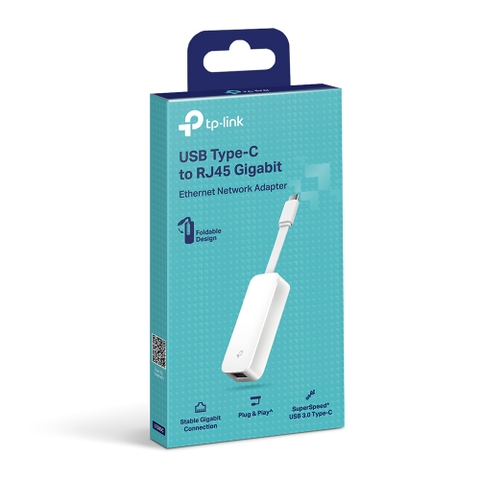 Giắc chuyển đổi từ Type C sang LAN Gigabit TP-Link UE300C màu trắng | Hàng chính hãng