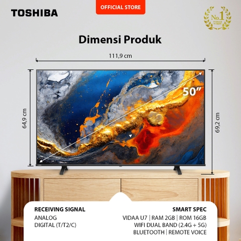 Smart Tivi Toshiba 50 inch 4K Utra HD Series 50E330NP Mới 2025 | Hàng chính hãng
