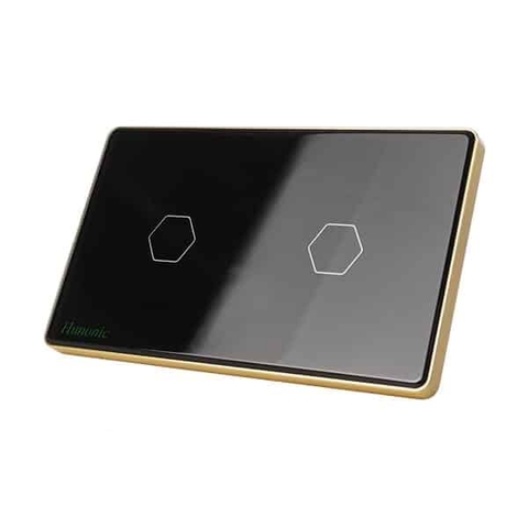 Công tác cám ứng WiFi Hunonic 2 Nút, HCN, màu Đen/Trắng