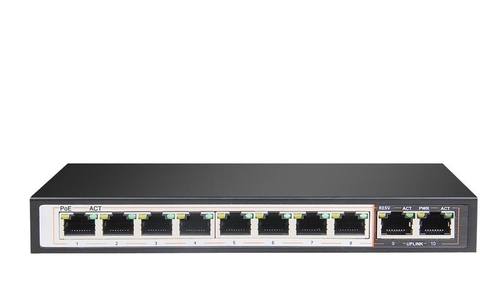 Switch PoE Gigabit D-Link DGS-F1010P-E – 10 Cổng, 8 PoE, 2 Uplink, 250m