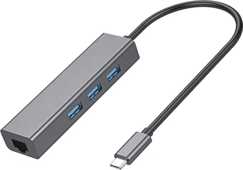 Card mạng cắm cổng Type-C + HUB 3 cổng USB2.0
