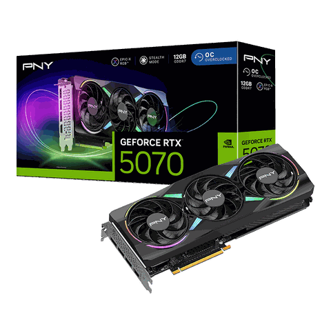 PNY GeForce RTX 5070 12GB ARGB Overclocked Triple Fan VCG507012TFXXPB1-O