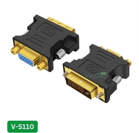 DVI 24+5 VGA Famale Adapter Golden-Plated Connector - V-S110 | Hàng chính hãng