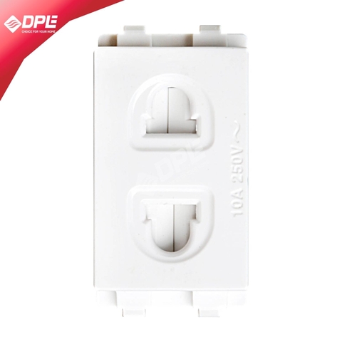Hạt Ổ Cắm Âm Sàn 2 Chấu DPE-AS 1S2 – Màu Trắng, Có Màn Che, Định Mức 16A