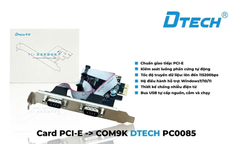 Card Chuyển Đổi PCI-E Sang Cổng COM 9 Chân DTECH PC0085