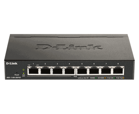 D-LINK DGS-1100-08PV2 – SWITCH SMART MANAGED GIGABIT POE 8 CỔNG