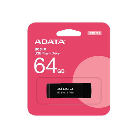 USB ADATA UC310-64G-RBK 64GB USB 3.2 Gen1 – Thiết kế xoay không nắp