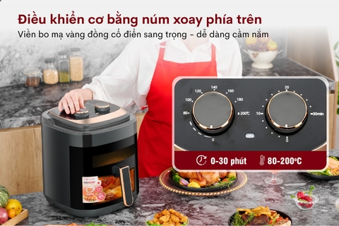 Nồi chiên không dầu Fujihome A6GG 6,5 lít 1600W | Hàng chính hãng