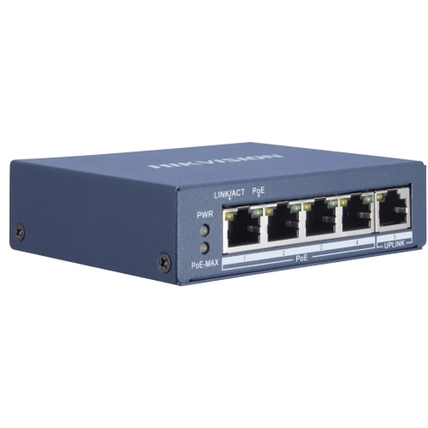 Hikvision Switch POE GIGABIT 4 cổng PoE 1000Mpbs, 1 cổng uplink 1000Mbps , Layer 2 DS-3E0505P-E/M | Hàng chính hãng