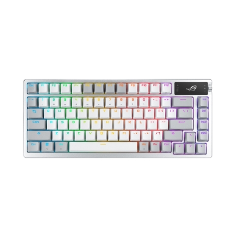 Bàn phím cơ ASUS ROG AZOTH NX Red Trắng (Wireless, OLED, PBT) | Hàng chính hãng