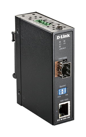 D-Link DIS-M100G-SW – Bộ chuyển đổi quang công nghiệp Gigabit 10/100/1000Base-T sang SFP