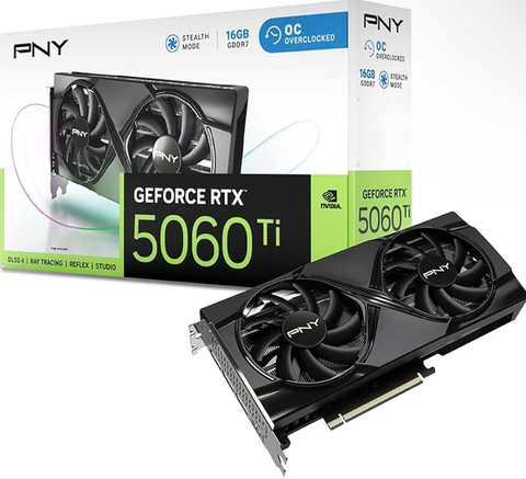 PNY GeForce RTX 5060 Ti 16GB Overclocked Dual Fan VCG5060T16DFXPB1-O