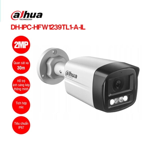 Camera IP 2MP DAHUA DH-IPC-HFW1239TL1-A-IL có mic | Hàng chính hãng
