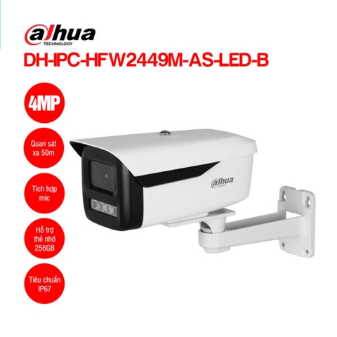 Camera IP 4MP DAHUA DH-IPC-HFW2449M-AS-LED-B | Hàng chính hãng