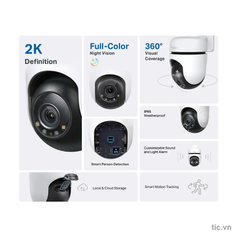 Camera Wi-Fi ngoài trời quay quét Tapo C510W 2K 2304x1296 Chính Hãng