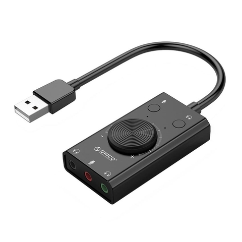 Bộ chuyển USB 3.1 sang Mic + Loa ORICO-SC2-BK-BP | Hàng chính hãng