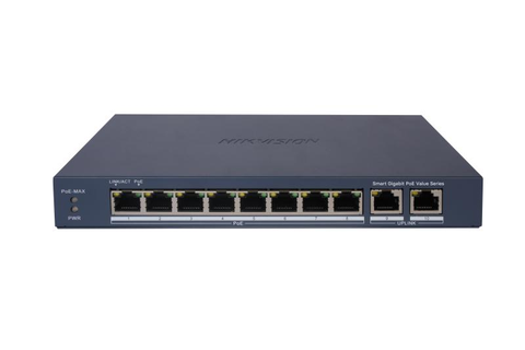 Switch mạng thông minh 8 cổng PoE Gigabit DS-3E1510P-EI(O-STD)V2