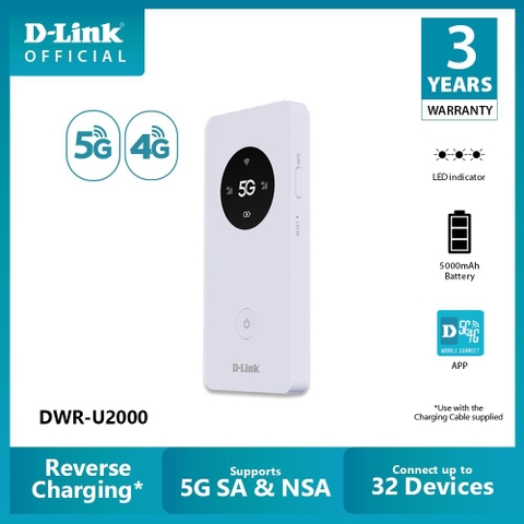 D-Link DWR-U2000 – Bộ phát WiFi 5G AC1200 di động