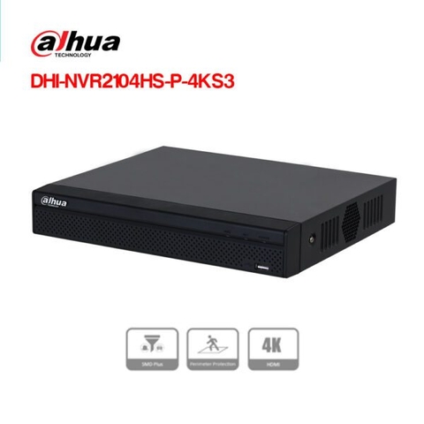 Đầu ghi hình IP PoE 4 kênh DAHUA DHI-NVR2104HS-P-4KS3 | Hàng chính hãng