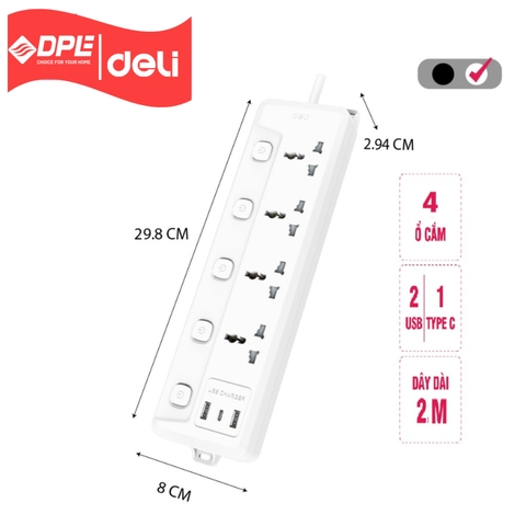 Ổ cắm điện đa năng Deli T711