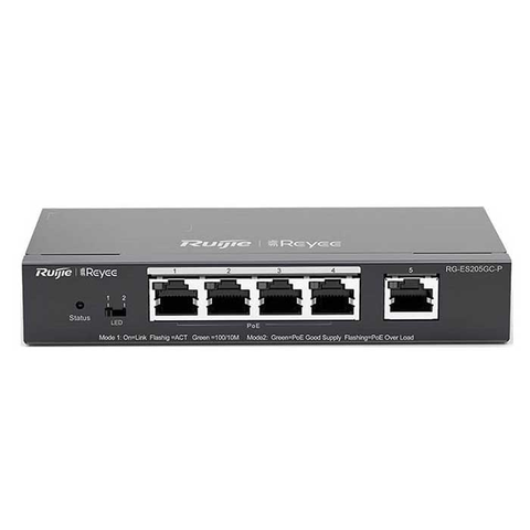 Switch PoE 5 cổng chuyên dùng CCTV RUIJIE RG-ES205GC-P | Hàng chính hãng