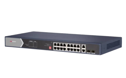 Hikvision DS-3E0520HP-E 16 Port Gigabit Unmanaged PoE Switch, 225W PoE Budget | Hàng chính hãng