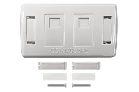 Mặt ổ cắm đôi COMMSCOPE US Style Decorator Faceplate Kit 2-Port  (2-1427030-2) | Hàng chính hãng
