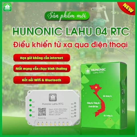 Công tắc Wifi Hunonic Lahu 4 kênh RTC