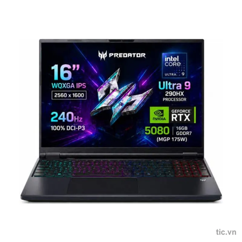 Laptop Acer Predator Helios Neo 16 AI PHN16-I71-97VK (Core Ultra 9 290HX Plus, RTX 5080 16GB, 32GB, 512GB SSD, 16 inch WQXGA 240Hz, Win 11, Đen) Chính Hãng
