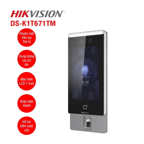 Máy Chấm Công & Kiểm Soát Cửa Hikvision DS-K1T671TMFW