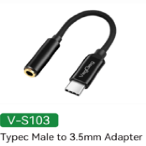Typec Male to 3.5mm FaMale Audio Cable 0.15m - V-S103 | Hàng chính hãng
