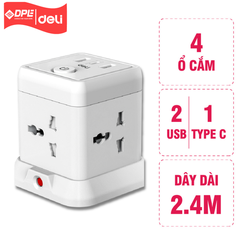 Ổ cắm điện đa năng Deli T414